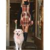 imageCUPSHE Womens Overall Dress Square Neck Plaid Sleeveless Casual Short A Line Cute Fall Mini Pinafore DressesBrown Plaid