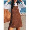 imageCUPSHE Womens Pumpkin Corduroy Overall Dress Fall Harvest Pinafore Dress Square Neck Side Pockets Casual Mini JumperPumpkin Patch Brown