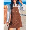 imageCUPSHE Womens Pumpkin Corduroy Overall Dress Fall Harvest Pinafore Dress Square Neck Side Pockets Casual Mini JumperPumpkin Patch Brown