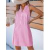 imageCUPSHE Womens Summer Dresses V Neck Sleeveless Striped Button Up Mini Casual Coverup DressPink