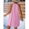 imageCUPSHE Womens Summer Dresses V Neck Sleeveless Striped Button Up Mini Casual Coverup DressPink