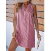 imageCUPSHE Womens Summer Dresses V Neck Sleeveless Striped Button Up Mini Casual Coverup DressRed