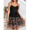imageCUPSHE Womens V Neck Sleeveless Embroidery Summer Floral Tulle Prom Party Mini DressBlack