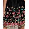 imageCUPSHE Womens V Neck Sleeveless Embroidery Summer Floral Tulle Prom Party Mini DressBlack