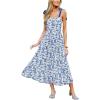imageCUPSHE Womens Floral Summer Dresses Wedding Guest A Line Sleeveless Tie Strap Maxi DressBlue
