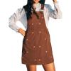 imageCUPSHE Womens Pumpkin Corduroy Overall Dress Fall Harvest Pinafore Dress Square Neck Side Pockets Casual Mini JumperPumpkin Patch Brown