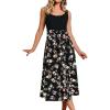 imageCUPSHE Womens Summer Dresses Floral Tie Back Backless Square Neck Elastic Waist Midi DressBlack Floral