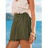 imageCUPSHE Women Swim Cover Up Shorts Wide Leg Tassel Beach Coverups Shorts for SwimwearGreen