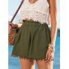 imageCUPSHE Women Swim Cover Up Shorts Wide Leg Tassel Beach Coverups Shorts for SwimwearGreen
