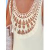 imageCUPSHE Women Swimsuit Cover Up Sleeveless Lace V Neck Summer Beach CoverupBeige