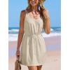 imageCUPSHE Women Swimsuit Cover Up Sleevess Spaghetti Straps Summer Mini Beach Dress Tie Waist Bathing Suit Coverups for SwimwearApricot