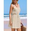 imageCUPSHE Women Swimsuit Cover Up Sleevess Spaghetti Straps Summer Mini Beach Dress Tie Waist Bathing Suit Coverups for SwimwearApricot