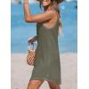imageCUPSHE Women Waffle Knit Beach Cover Ups ORing Button Front Sleeveless Bathing Suit Coverup DressArmy Green