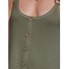 imageCUPSHE Women Waffle Knit Beach Cover Ups ORing Button Front Sleeveless Bathing Suit Coverup DressArmy Green