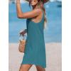imageCUPSHE Women Waffle Knit Beach Cover Ups ORing Button Front Sleeveless Bathing Suit Coverup DressSky Blue