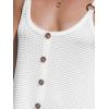 imageCUPSHE Women Waffle Knit Beach Cover Ups ORing Button Front Sleeveless Bathing Suit Coverup DressWhite