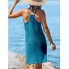 imageCUPSHE Womens Beach Cover Ups Sleeveless Swimsuit Coverup Halter Basic Mini DressBlue