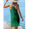 imageCUPSHE Womens Beach Cover Ups Sleeveless Swimsuit Coverup Halter Basic Mini DressGreen