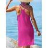 imageCUPSHE Womens Beach Cover Ups Sleeveless Swimsuit Coverup Halter Basic Mini DressRose Red