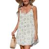 imageCUPSHE Women Waffle Knit Beach Cover Ups ORing Button Front Sleeveless Bathing Suit Coverup DressBgreen Floral