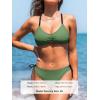 imageCUPSHE Womens 2 Piece Bikini Set Back Braided Straps with Reversible BottomDark Green