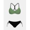 imageCUPSHE Womens 2 Piece Bikini Set Back Braided Straps with Reversible BottomDark Green