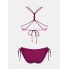 imageCUPSHE Womens 2 Piece Bikini Set Back Braided Straps with Reversible BottomLight Purple