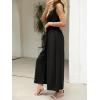 imageCUPSHE Womens Sleeveless V Neck Jumpsuit Summer Tied Wide Leg One Piece Romper Casual Elegant Outfit Beach VacationBlack