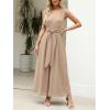 imageCUPSHE Womens Sleeveless V Neck Jumpsuit Summer Tied Wide Leg One Piece Romper Casual Elegant Outfit Beach VacationKhaki