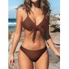 imageCUPSHE Womens Two Piece Bikini Set Floral Print Knot Bunny TieBrown