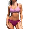 imageCUPSHE Womens 2 Piece Bikini Set Back Braided Straps with Reversible BottomLight Purple