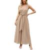 imageCUPSHE Womens Sleeveless V Neck Jumpsuit Summer Tied Wide Leg One Piece Romper Casual Elegant Outfit Beach VacationKhaki