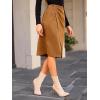 imageCUPSHE Womens Midi Skirts Split Ruched Button Pencil Skirts Elastic Waist Wrap Long SkirtBeige