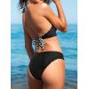 imageCUPSHE Womens Bikini Sets Halter V Neck Reversible Self Tied Bathing Suit Double Side Multi Ways WearingBlackWhite