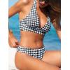 imageCUPSHE Womens Bikini Sets Halter V Neck Reversible Self Tied Bathing Suit Double Side Multi Ways WearingBlackWhite
