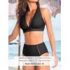 imageCUPSHE Womens Bikini Sets High Waisted Two Piece Swimsuit V Neck Halter Strap Bathing Suit Cutouts Back HookBlack
