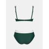 imageCUPSHE Womens Bikini Sets Two Piece Bathing Suit High Waisted Underwire Wide Adjustable Straps Color Block Back HookForest GreenWhite