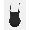imageCUPSHE Womens One Piece Swimsuit Bathing Suit Plunging V Neck Wide Adjustable Straps MeshBlack