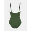 imageCUPSHE Womens One Piece Swimsuit Bathing Suit Plunging V Neck Wide Adjustable Straps MeshOlive Green