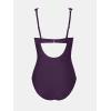 imageCUPSHE Womens One Piece Swimsuit Bathing Suit V Neck Adjustable Straps Ruched Mesh Back HookDark Purple