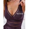 imageCUPSHE Womens One Piece Swimsuit Bathing Suit V Neck Adjustable Straps Ruched Mesh Back HookDark Purple