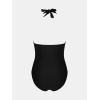 imageCUPSHE Womens One Piece Swimsuit Plunging Neck Bathing Suit Halter Strappy Lace Cutouts SwimwearBlack