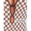 imageCUPSHE Womens One Piece Swimsuit Plunging V Neck Keyhole Bathing Suit Cutout Adjustable Straps Spaghetti Color BlockBrownWhite Plaid