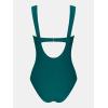imageCUPSHE Womens One Piece Swimsuit Squre Neck Sculpting Back Cutout Spaghetti Adjustable Straps Nude LiningDark Teal