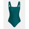 imageCUPSHE Womens One Piece Swimsuit Squre Neck Sculpting Back Cutout Spaghetti Adjustable Straps Nude LiningDark Teal