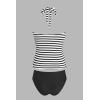 imageCUPSHE Womens Tankini Sets Two Piece Swimsuit Scoop Neck U Wire Halter Bathing Suit Adjustable Wide Straps Mid RiseBlackWhite Striped