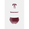 imageCUPSHE Womens Two Piece Bikini Sets Scoop Neck Underwire Textured Bathing Suits Lace Halter Back Hook