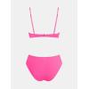imageCUPSHE Womens Two Piece Bikini Sets Scoop Neck V Wire Bathing Suits Ruching Back Hook Adjustable StrapsHot Pink