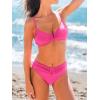 imageCUPSHE Womens Two Piece Bikini Sets Scoop Neck V Wire Bathing Suits Ruching Back Hook Adjustable StrapsHot Pink