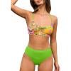 imageCUPSHE Womens Bikini Set Two Piece Swimsuit Scoop Neck Cutout Bow Tie Front Bathing Suit Crisscross Back Self TieLime GreenOrange